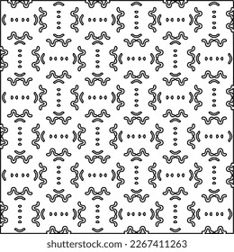  Monochrome ornamental texture with smooth linear shapes, zigzag lines, lace pattern.Abstract geometric black and white pattern for web page, textures, card, poster, fabric, textile.