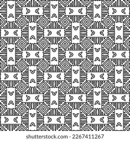  Monochrome ornamental texture with smooth linear shapes, zigzag lines, lace pattern.Abstract geometric black and white pattern for web page, textures, card, poster, fabric, textile.