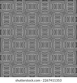  Monochrome ornamental texture with smooth linear shapes, zigzag lines, lace pattern.Abstract geometric black and white pattern for web page, textures, card, poster, fabric, textile.