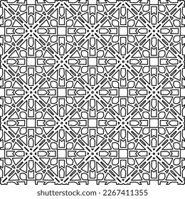  Textura ornamental monocroma con formas lineales lisas, líneas de zigzag, patrón de encaje.Resumen de patrón geométrico en blanco y negro para página web, texturas, tarjeta, afiche, tela, textil.