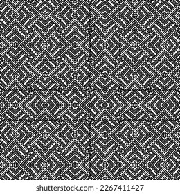  Monochrome ornamental texture with smooth linear shapes, zigzag lines, lace pattern.Abstract geometric black and white pattern for web page, textures, card, poster, fabric, textile.