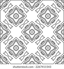  Textura ornamental monocroma con formas lineales lisas, líneas de zigzag, patrón de encaje.Resumen de patrón geométrico en blanco y negro para página web, texturas, tarjeta, afiche, tela, textil.