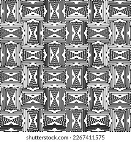  Monochrome ornamental texture with smooth linear shapes, zigzag lines, lace pattern.Abstract geometric black and white pattern for web page, textures, card, poster, fabric, textile.