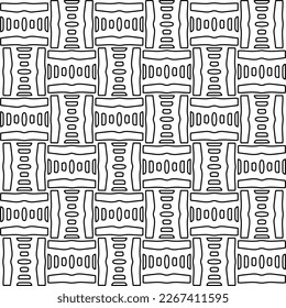  Monochrome ornamental texture with smooth linear shapes, zigzag lines, lace pattern.Abstract geometric black and white pattern for web page, textures, card, poster, fabric, textile.