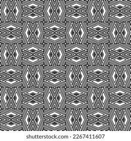  Textura ornamental monocroma con formas lineales lisas, líneas de zigzag, patrón de encaje.Resumen de patrón geométrico en blanco y negro para página web, texturas, tarjeta, afiche, tela, textil.