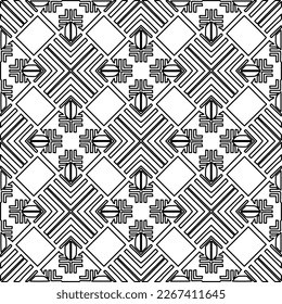 Monochrome ornamental texture with smooth linear shapes, zigzag lines, lace pattern.Abstract geometric black and white pattern for web page, textures, card, poster, fabric, textile.