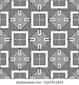 Monochrome ornamental texture with smooth linear shapes, zigzag lines, lace pattern.Abstract geometric black and white pattern for web page, textures, card, poster, fabric, textile.