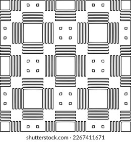 Monochrome Ziertextur mit glatten linearen Formen, Zickzacklinien, Spitzen-Muster.Abstraktes geometrisches Schwarz-Weiß Muster für Webseiten, Texturen, Karten, Poster, Gewebe, Textilien.