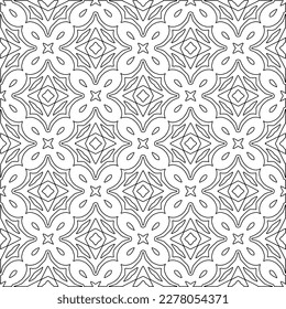  Textura ornamental monocroma con formas lineales lisas, líneas de zigzag, patrón de encaje.Resumen de patrón geométrico en blanco y negro para página web, texturas, tarjeta, afiche, tela, textil.