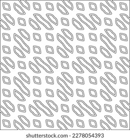  Monochrome ornamental texture with smooth linear shapes, zigzag lines, lace pattern.Abstract geometric black and white pattern for web page, textures, card, poster, fabric, textile.