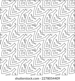  Monochrome ornamental texture with smooth linear shapes, zigzag lines, lace pattern.Abstract geometric black and white pattern for web page, textures, card, poster, fabric, textile.
