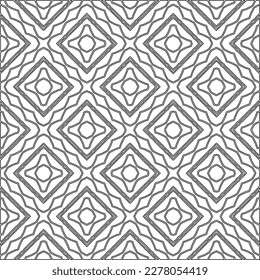  Monochrome ornamental texture with smooth linear shapes, zigzag lines, lace pattern.Abstract geometric black and white pattern for web page, textures, card, poster, fabric, textile.