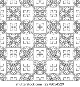  Textura ornamental monocroma con formas lineales lisas, líneas de zigzag, patrón de encaje.Resumen de patrón geométrico en blanco y negro para página web, texturas, tarjeta, afiche, tela, textil.