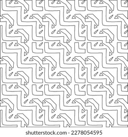  Textura ornamental monocroma con formas lineales lisas, líneas de zigzag, patrón de encaje.Resumen de patrón geométrico en blanco y negro para página web, texturas, tarjeta, afiche, tela, textil.
