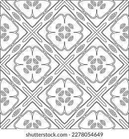  Monochrome ornamental texture with smooth linear shapes, zigzag lines, lace pattern.Abstract geometric black and white pattern for web page, textures, card, poster, fabric, textile.