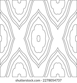  Monochrome ornamental texture with smooth linear shapes, zigzag lines, lace pattern.Abstract geometric black and white pattern for web page, textures, card, poster, fabric, textile.