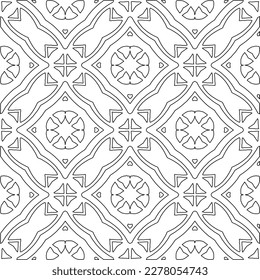  Textura ornamental monocroma con formas lineales lisas, líneas de zigzag, patrón de encaje.Resumen de patrón geométrico en blanco y negro para página web, texturas, tarjeta, afiche, tela, textil.