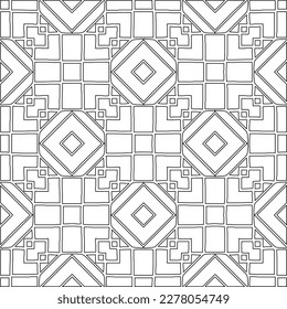  Monochrome ornamental texture with smooth linear shapes, zigzag lines, lace pattern.Abstract geometric black and white pattern for web page, textures, card, poster, fabric, textile.