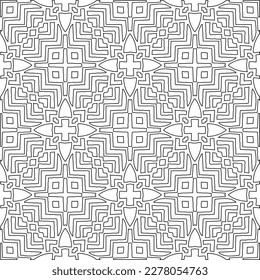  Textura ornamental monocroma con formas lineales lisas, líneas de zigzag, patrón de encaje.Resumen de patrón geométrico en blanco y negro para página web, texturas, tarjeta, afiche, tela, textil.