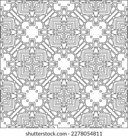  Textura ornamental monocroma con formas lineales lisas, líneas de zigzag, patrón de encaje.Resumen de patrón geométrico en blanco y negro para página web, texturas, tarjeta, afiche, tela, textil.