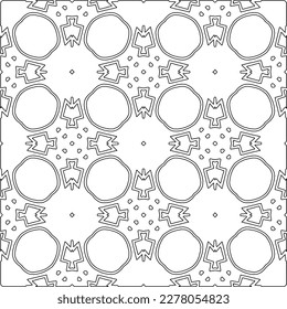  Monochrome ornamental texture with smooth linear shapes, zigzag lines, lace pattern.Abstract geometric black and white pattern for web page, textures, card, poster, fabric, textile.