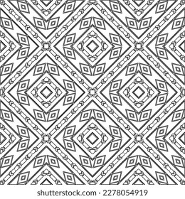  Monochrome ornamental texture with smooth linear shapes, zigzag lines, lace pattern.Abstract geometric black and white pattern for web page, textures, card, poster, fabric, textile.