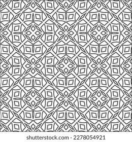  Monochrome ornamental texture with smooth linear shapes, zigzag lines, lace pattern.Abstract geometric black and white pattern for web page, textures, card, poster, fabric, textile.