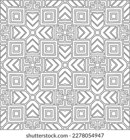  Monochrome ornamental texture with smooth linear shapes, zigzag lines, lace pattern.Abstract geometric black and white pattern for web page, textures, card, poster, fabric, textile.