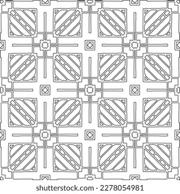  Monochrome ornamental texture with smooth linear shapes, zigzag lines, lace pattern.Abstract geometric black and white pattern for web page, textures, card, poster, fabric, textile.