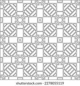  Monochrome ornamental texture with smooth linear shapes, zigzag lines, lace pattern.Abstract geometric black and white pattern for web page, textures, card, poster, fabric, textile.