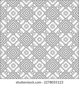 Monochrome Ziertextur mit glatten linearen Formen, Zickzacklinien, Spitzen-Muster.Abstraktes geometrisches Schwarz-Weiß Muster für Webseiten, Texturen, Karten, Poster, Gewebe, Textilien.