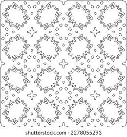  Monochrome ornamental texture with smooth linear shapes, zigzag lines, lace pattern.Abstract geometric black and white pattern for web page, textures, card, poster, fabric, textile.
