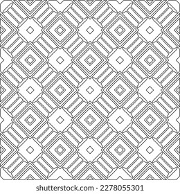  Monochrome ornamental texture with smooth linear shapes, zigzag lines, lace pattern.Abstract geometric black and white pattern for web page, textures, card, poster, fabric, textile.