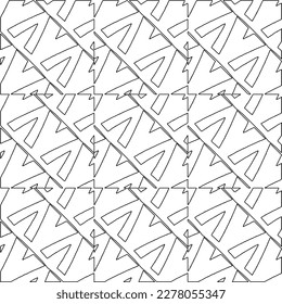  Textura ornamental monocroma con formas lineales lisas, líneas de zigzag, patrón de encaje.Resumen de patrón geométrico en blanco y negro para página web, texturas, tarjeta, afiche, tela, textil.