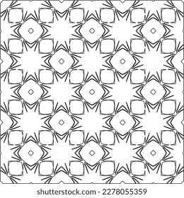  Monochrome ornamental texture with smooth linear shapes, zigzag lines, lace pattern.Abstract geometric black and white pattern for web page, textures, card, poster, fabric, textile.