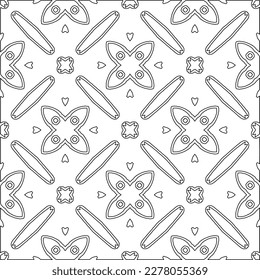  Textura ornamental monocroma con formas lineales lisas, líneas de zigzag, patrón de encaje.Resumen de patrón geométrico en blanco y negro para página web, texturas, tarjeta, afiche, tela, textil.