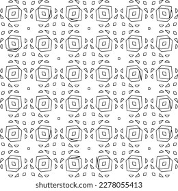  Monochrome ornamental texture with smooth linear shapes, zigzag lines, lace pattern.Abstract geometric black and white pattern for web page, textures, card, poster, fabric, textile.