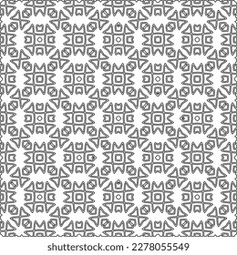  Monochrome ornamental texture with smooth linear shapes, zigzag lines, lace pattern.Abstract geometric black and white pattern for web page, textures, card, poster, fabric, textile.