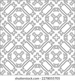  Textura ornamental monocroma con formas lineales lisas, líneas de zigzag, patrón de encaje.Resumen de patrón geométrico en blanco y negro para página web, texturas, tarjeta, afiche, tela, textil.