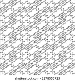  Textura ornamental monocroma con formas lineales lisas, líneas de zigzag, patrón de encaje.Resumen de patrón geométrico en blanco y negro para página web, texturas, tarjeta, afiche, tela, textil.