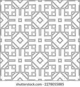  Monochrome ornamental texture with smooth linear shapes, zigzag lines, lace pattern.Abstract geometric black and white pattern for web page, textures, card, poster, fabric, textile.
