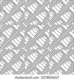  Monochrome ornamental texture with smooth linear shapes, zigzag lines, lace pattern.Abstract geometric black and white pattern for web page, textures, card, poster, fabric, textile.