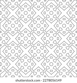  Monochrome ornamental texture with smooth linear shapes, zigzag lines, lace pattern.Abstract geometric black and white pattern for web page, textures, card, poster, fabric, textile.