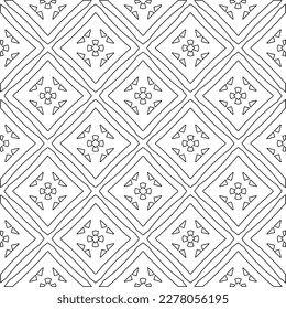  Textura ornamental monocroma con formas lineales lisas, líneas de zigzag, patrón de encaje.Resumen de patrón geométrico en blanco y negro para página web, texturas, tarjeta, afiche, tela, textil.