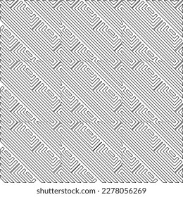  Monochrome ornamental texture with smooth linear shapes, zigzag lines, lace pattern.Abstract geometric black and white pattern for web page, textures, card, poster, fabric, textile.