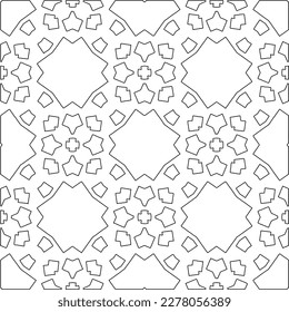  Monochrome ornamental texture with smooth linear shapes, zigzag lines, lace pattern.Abstract geometric black and white pattern for web page, textures, card, poster, fabric, textile.