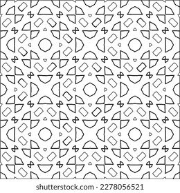  Monochrome ornamental texture with smooth linear shapes, zigzag lines, lace pattern.Abstract geometric black and white pattern for web page, textures, card, poster, fabric, textile.