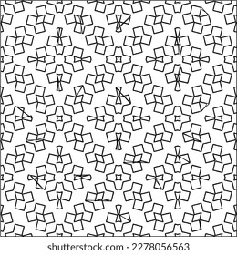 Monochrome ornamental texture with smooth linear shapes, zigzag lines, lace pattern.Abstract geometric black and white pattern for web page, textures, card, poster, fabric, textile.
