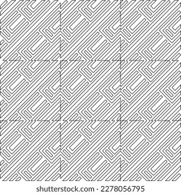  Monochrome ornamental texture with smooth linear shapes, zigzag lines, lace pattern.Abstract geometric black and white pattern for web page, textures, card, poster, fabric, textile.