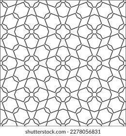  Textura ornamental monocroma con formas lineales lisas, líneas de zigzag, patrón de encaje.Resumen de patrón geométrico en blanco y negro para página web, texturas, tarjeta, afiche, tela, textil.